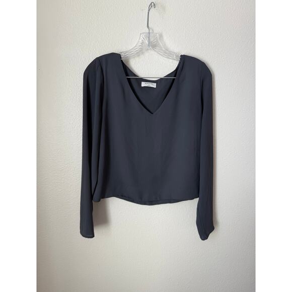 Aritzia Babaton Blue Murphy Long Sleeve Top Size Medium - Picture 2 of 5